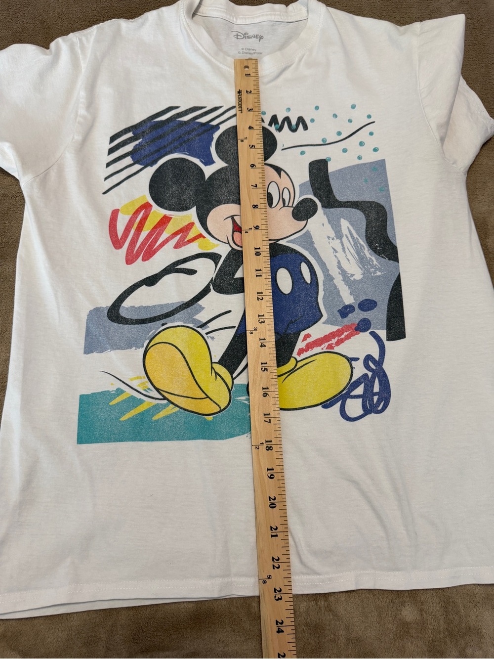 Disney Retro Kidcore Disneycore White Short-Sleeve Mickey Mouse Graphic Tee SzS - Picture 8 of 9